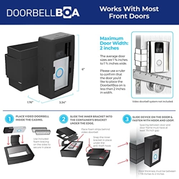 DoorBellBoa No Tools Secure Door Mount for Video Doorbells