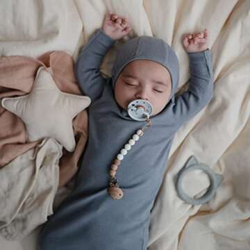 mushie Silicone Baby Teether Toy | Cat (Stone)