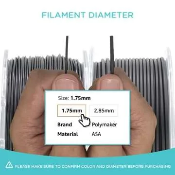 Polymaker ASA Filament 1.75mm White, 1kg ASA 3D Printer Filament, Heat & Weather Resistant - ASA 3D Filament Perfect for Printing Outdoor Functional Parts, Dimensional Accuracy +/- 0.03mm