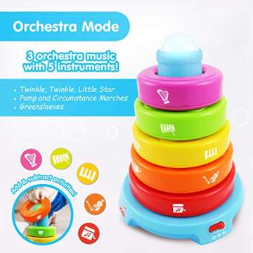 BEST LEARNING Stack & Learn - Developmental Educational Activity Stacking Toy for 6 or 9 Month Old Baby Toys and Up | First 1 Year Boy Girl Gifts for Birthday Gift