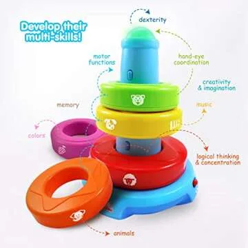 BEST LEARNING Stack & Learn - Developmental Educational Activity Stacking Toy for 6 or 9 Month Old Baby Toys and Up | First 1 Year Boy Girl Gifts for Birthday Gift