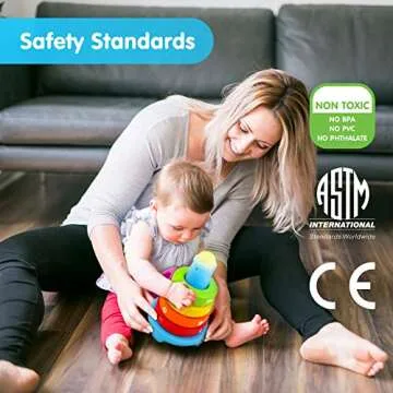 BEST LEARNING Stack & Learn - Developmental Educational Activity Stacking Toy for 6 or 9 Month Old Baby Toys and Up | First 1 Year Boy Girl Gifts for Birthday Gift