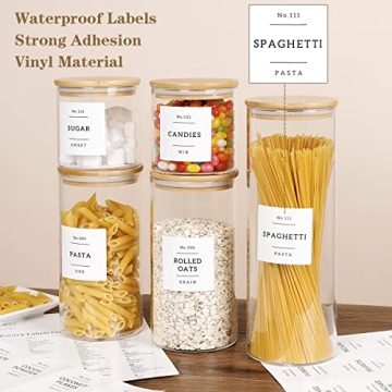 5-Piece Glass Storage Containers with 132 Labels Airtight