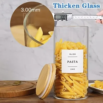 5-Piece Glass Storage Containers with 132 Labels Airtight