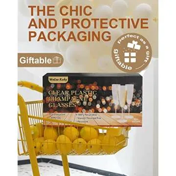 Walee Koky 36 PCS Plastic Champagne Flutes for Celebrations