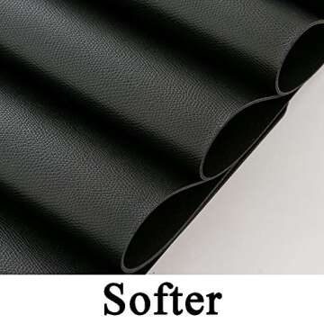 DOLOPL Placemats Set of 6, Faux Leather Heat Resistant Placemats - Waterproof - Anti Slip Table Place Mats, Washable Wipeable Outdoor Black Placemats for Kitchen Dining Room Table Decorations