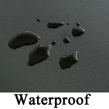 DOLOPL Placemats Set of 6, Faux Leather Heat Resistant Placemats - Waterproof - Anti Slip Table Place Mats, Washable Wipeable Outdoor Black Placemats for Kitchen Dining Room Table Decorations