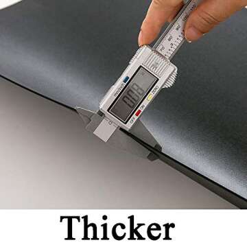 DOLOPL Placemats Set of 6, Faux Leather Heat Resistant Placemats - Waterproof - Anti Slip Table Place Mats, Washable Wipeable Outdoor Black Placemats for Kitchen Dining Room Table Decorations