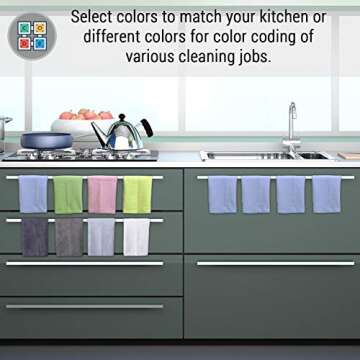 VibraWipe Microfiber Cleaning Cloth, Microfiber Cloth, 12-Pack, Thick and Large Size 14.2"x14.2", Shades of Gray, Microfiber Cleaning Cloths For Cars, Window, Dish Cloths, Machine Washable & Lint-Free