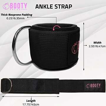 Booty Basics Ankle Strap for Cable Machines - Black