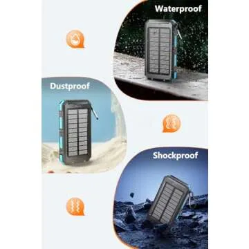 36800mAh Solar Portable Power Bank with USB-C Fast Charging