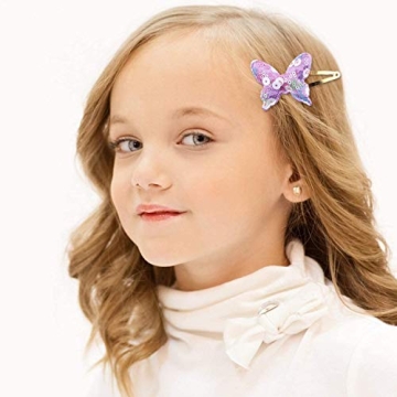 Gingbiss Sparkly Hair Clips for Girls - 8 Pairs Barrettes
