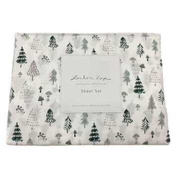 London Kaye Christmas Winter Sheet Set (Trees, Mushrooms & Toadstools, Twin)