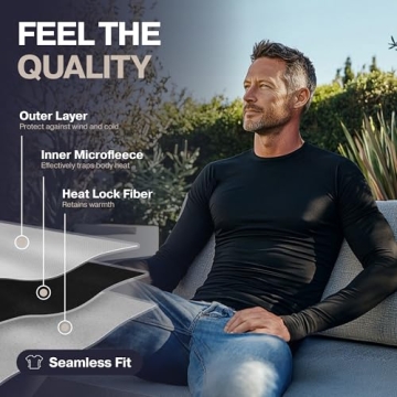 Thermajohn Men's Fleece Lined Thermal Long Johns