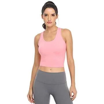 Joviren Women’s 4-Pack Stylish Crop Tank Tops
