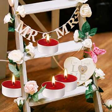 100PCS Unscented Tealights Candle, Red Paraffin Tea Lights Candles 4 Hours, Small Votive Candle for Weddings Anniversaries Emergencies