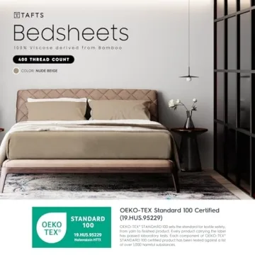 Queen Bamboo Sheets Set by Tafts for Luxurious Sleep