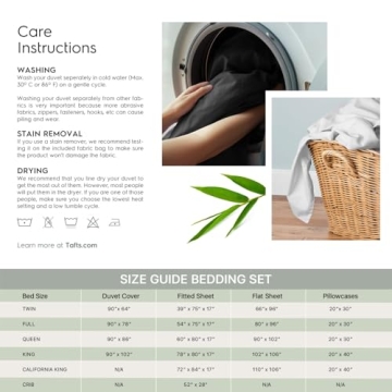 Queen Bamboo Sheets Set by Tafts for Luxurious Sleep