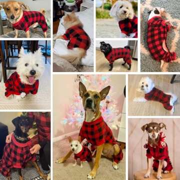 SCENEREAL Dog Pajamas for Small to Large Dogs Soft Pet Sweater Clothes Warm Puppy Onesie Outfits for...