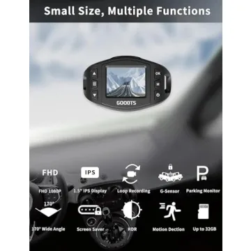 1080P FHD Dash Cam for Cars with 32GB SD Card