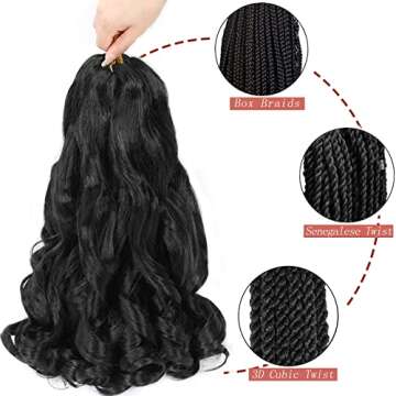 8 Packs French Curly Braiding Hair - Lightweight & Beautiful