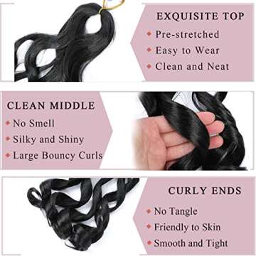 8 Packs French Curly Braiding Hair - Lightweight & Beautiful