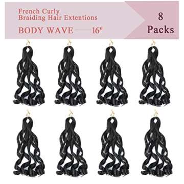 8 Packs French Curly Braiding Hair - Lightweight & Beautiful