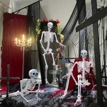 5.9Ft Halloween Skeleton | Life-Size Posable Decor