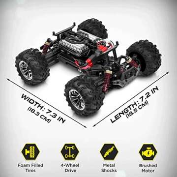 LAEGENDARY Remote Control Car, Hobby Grade RC Car 1:20 Scale Brushed Motor with Two Batteries, 4x4 Off-Road Waterproof RC Truck, Fast RC Cars for Adults, RC Cars, Remote Control Truck