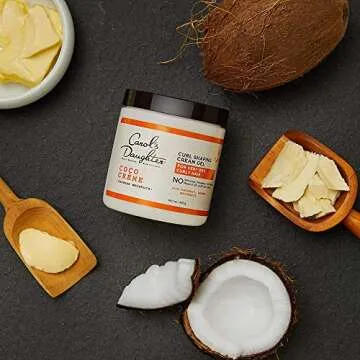Carol’s Daughter Coco Creme Curl Shaping Cream Gel, with Coconut Oil, Coconut Milk, Hair Gel for Curly Hair , Silicone, Paraben and Mineral Oil Free, For Very Dry Split Ends, 16 Oz