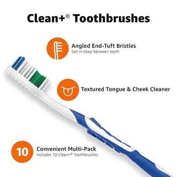 Amazon Basics Soft Toothbrushes - 10 Count for Family