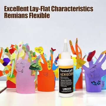 LINECO Neutral pH Adhesive, 4 Oz, Acid-Free, All-purpose Glue, Dries Clear and Remains Flexible, Used for Bookbinding and Book Repair, Framing, Collages, Paper Art and Crafts