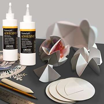 LINECO Neutral pH Adhesive, 4 Oz, Acid-Free, All-purpose Glue, Dries Clear and Remains Flexible, Used for Bookbinding and Book Repair, Framing, Collages, Paper Art and Crafts