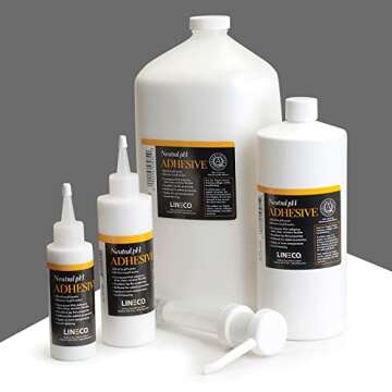 LINECO Neutral pH Adhesive, 4 Oz, Acid-Free, All-purpose Glue, Dries Clear and Remains Flexible, Used for Bookbinding and Book Repair, Framing, Collages, Paper Art and Crafts