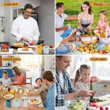 Fruit Slicer Cup 2 PCS, Egg Cutter, Strawberry Banana Chopper, Creative Kitchen Gadget for Making Vegetable Salad, Dishwasher Safe (Green + Blue)