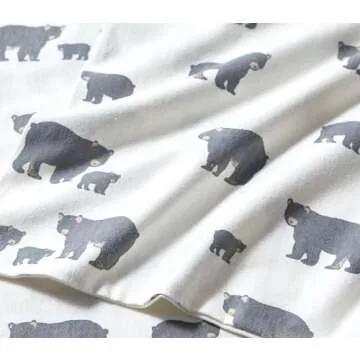 Eddie Bauer - Queen Sheets, Cotton Flannel Bedding Set, Brushed for Extra Softness, Cozy Home Decor (Bear Family, Queen)