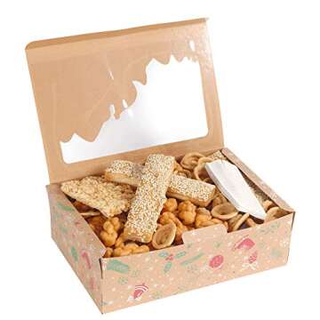 CHICHIC 12 Pack Christmas Cookie Boxes Holiday Bakery Boxes Treat Boxes Pastry Cupcake Gift Candy Bo...