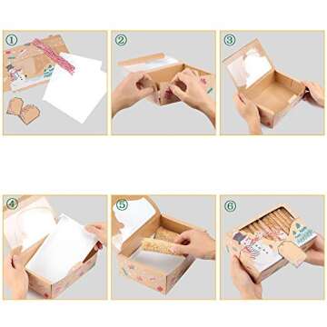 CHICHIC 12 Pack Christmas Cookie Boxes Holiday Bakery Boxes Treat Boxes Pastry Cupcake Gift Candy Boxes with Window for Packaging Gift Giving, Food Grade Kraft with Oilpaper Christmas Party Favors