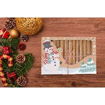 CHICHIC 12 Pack Christmas Cookie Boxes Holiday Bakery Boxes Treat Boxes Pastry Cupcake Gift Candy Boxes with Window for Packaging Gift Giving, Food Grade Kraft with Oilpaper Christmas Party Favors