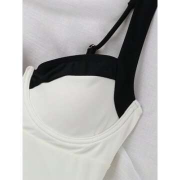 SKAYS Women's Color Block One Piece Swimsuit for Summer Fun