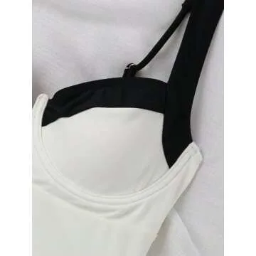 SKAYS Women's Color Block One Piece Swimsuit for Summer Fun