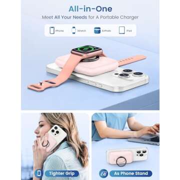 RORRY for Magsafe Portable Charger, [for iPhone & iWatch][Simultaneously Fast Charging] Wireless Pow...