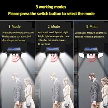 AVJONE Solar Outdoor Lights - 3000LM Motion Sensor Flood Lights