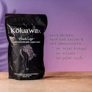 KoluaWax Hard Wax Beads for Hair Removal – Coarse Hair Formula – Face, Brazilian, Underarms, Back Chest, Bikini Waxing – Lavender Bliss, 1lb Refill for Wax Warmers & 10 Large Applicator Sticks
