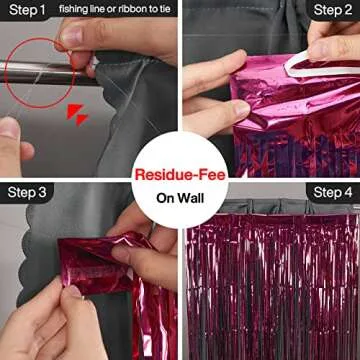 PartyWoo Foil Fringe Curtains for Stunning Event Backdrop