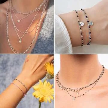 33 Feet Stainless Steel Enamel Chains Bulk, 2mm 304 Stainless Steel Black Enamel Beaded Cable Link Chain Roll Spool for Jewelry Making