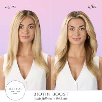 HASK BIOTIN BOOST Shampoo and Conditioner Set Thickening for all hair types, color safe, gluten-free, sulfate-free, paraben-free - 1 Shampoo and 1 Conditioner