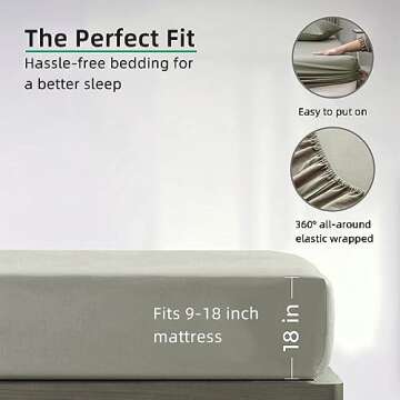 Grounding Fitted Sheet Kit Connect to The Earth's Energy 18inch Depth Pocket Grounding Bed Sheets for Earthing