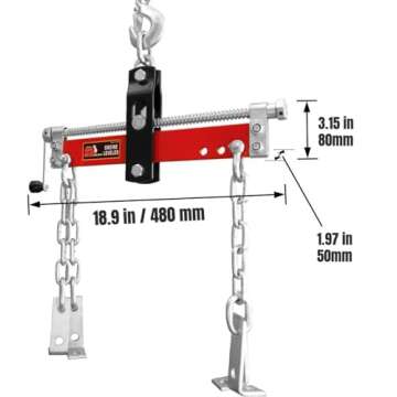 BIG RED T32100 Torin Engine Hoist Shop Crane Accessory: Steel 3 Position Engine Leveler with Adjusta...