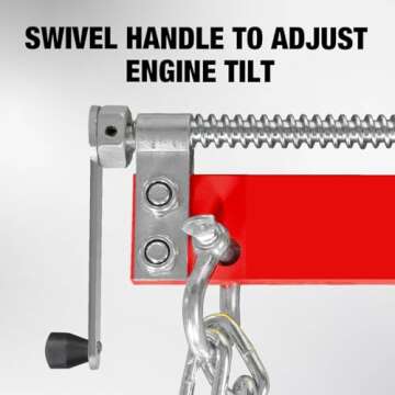 BIG RED T32100 Torin Engine Hoist Shop Crane Accessory: Steel 3 Position Engine Leveler with Adjustable Handle, 3/4 Ton (1,500 lb) Capacity, Red